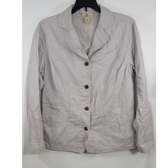 Woolrich Blazer Womens Small Linen Cotton Blend Classic Corporate Minimal Blazer - Picture 1 of 9